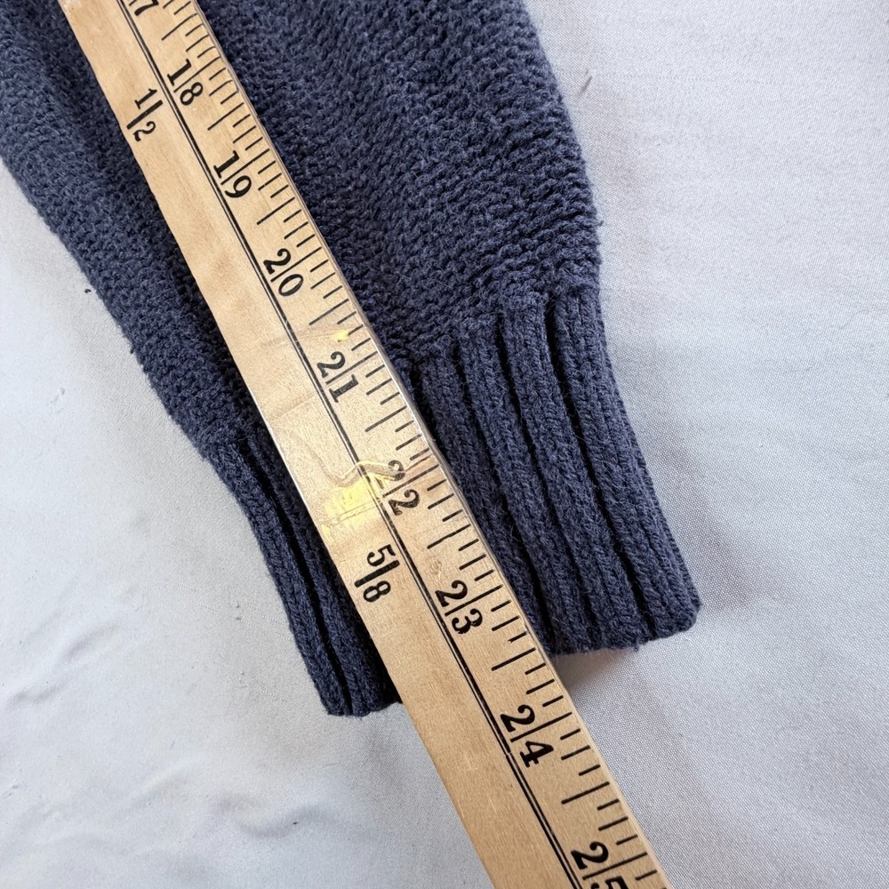 Vintage L.L Bean Cable Knit Cardigan Sweater Mock Neck Full Zip Size  Medium - Picture 6 of 7